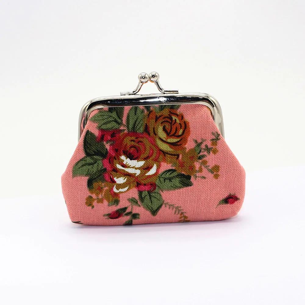 Women's Coin Purse Oil Wax Leather Wallet 4 Inch Buckle Mini Wallet Coin Bag Lipstick Storage Bag Ladies ClutchBag