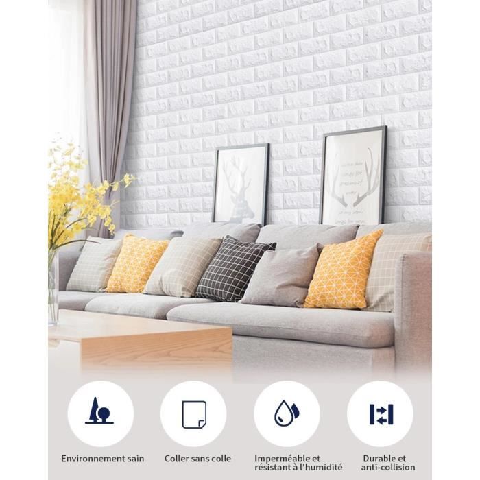 Papier Peint 3D - Non spécifié - Lot de 10 - Auto-adhésif - Imperméable - Facile à nettoyer