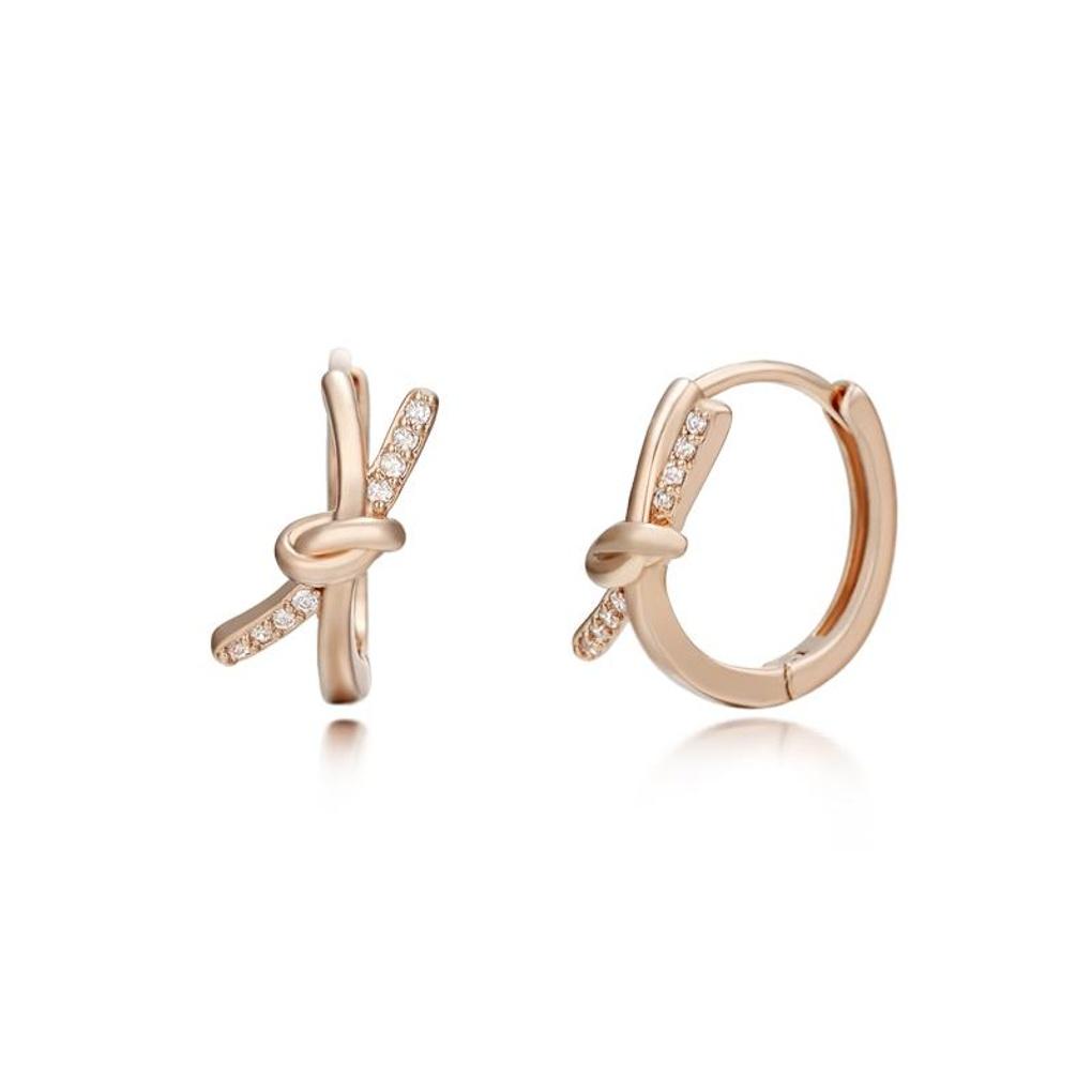 [LsSHOP] Миниатюрные серьги-нотки из 14K золота (Позолоченный)_LJ5217BRE