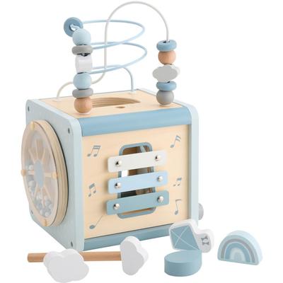 LabelLabel Activity Wooden Birthday Wooden Educational Toy Cube, Игрушка, Петля, Подгонка, Малыш, 1-й, 2-й, Подарок, Мальчики, Девочки, Игрушка, (синий)