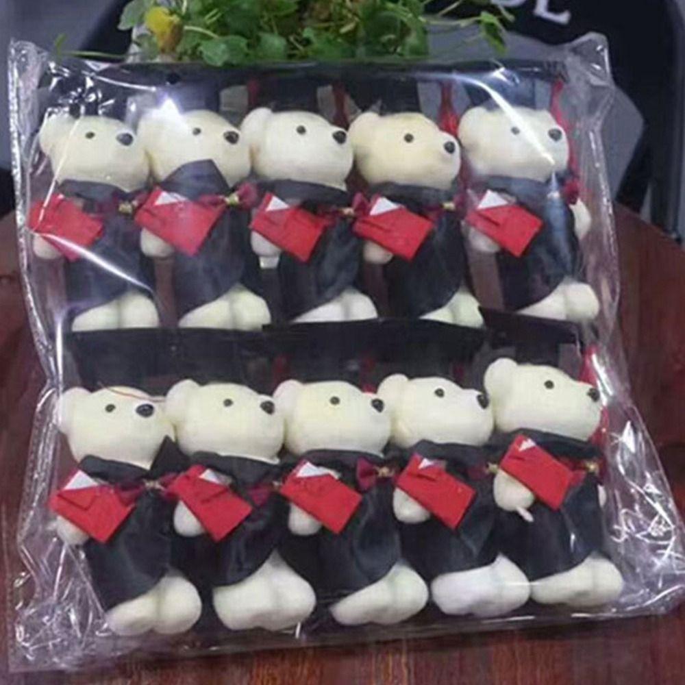 10Pcs Sitting Bear Doctor Bear Foam Material Stuffed Animals Doctorate Bear Kindergarten Graduation