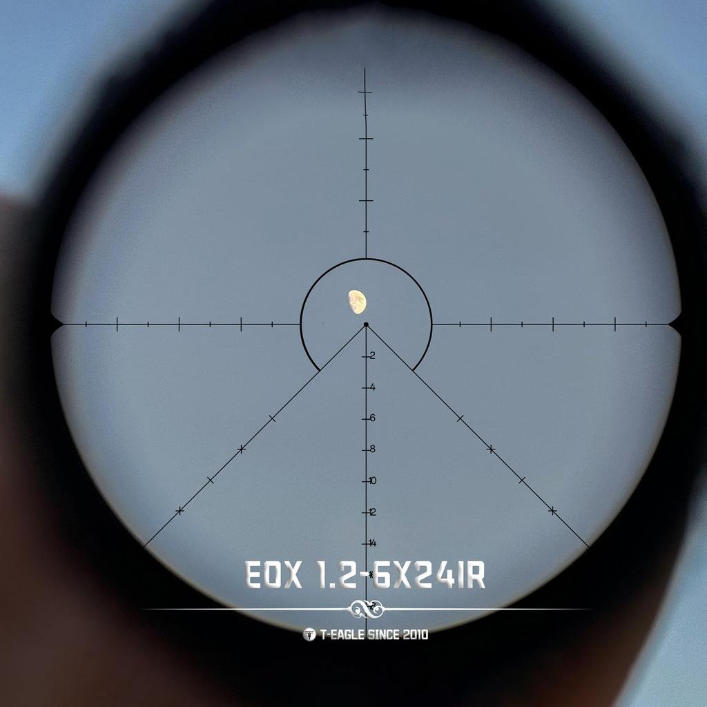 Прицел для винтовки с переменным увеличением, короткоствольный прицел для выживания, в комплекте кольцо для крепления прицела T-EAGLE EOX1.2-6x24IR (BK)