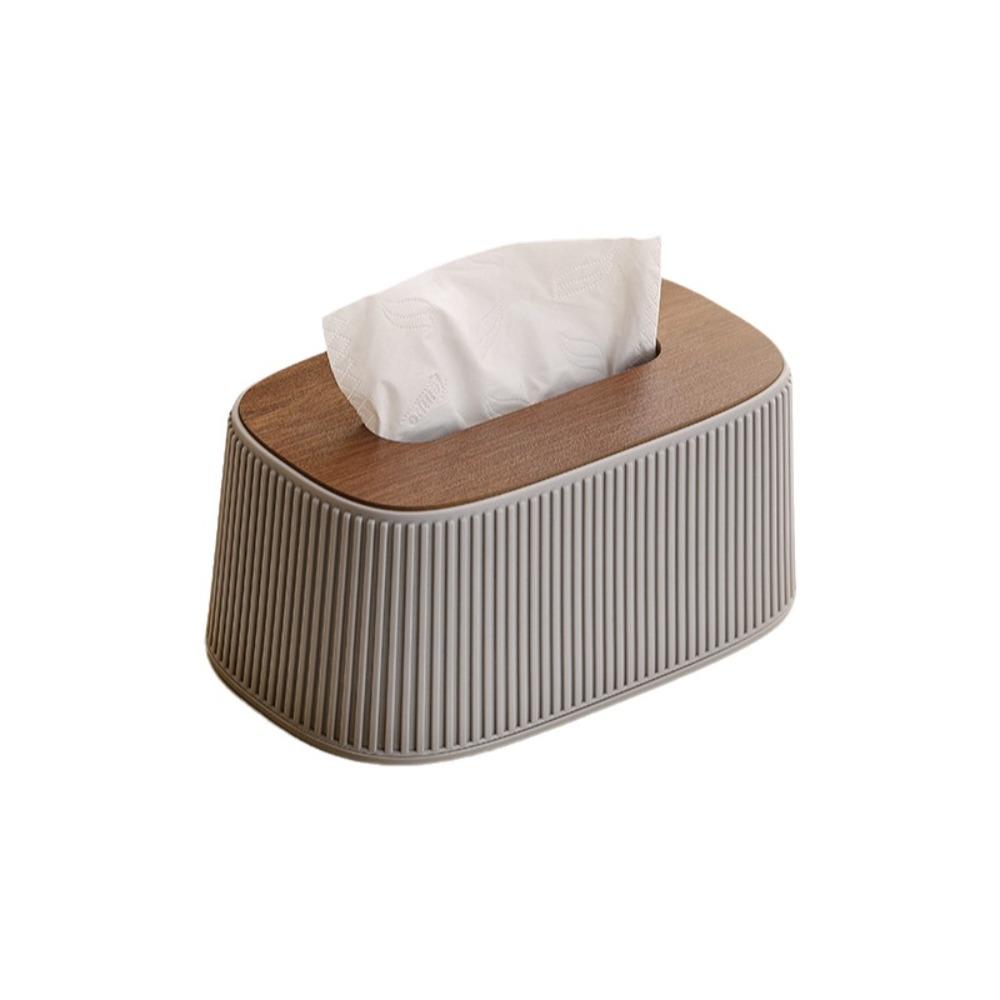 Wooden/Plastic Cover Tissue Box with Lid Large Opening Facial Tissue Holder Toilet