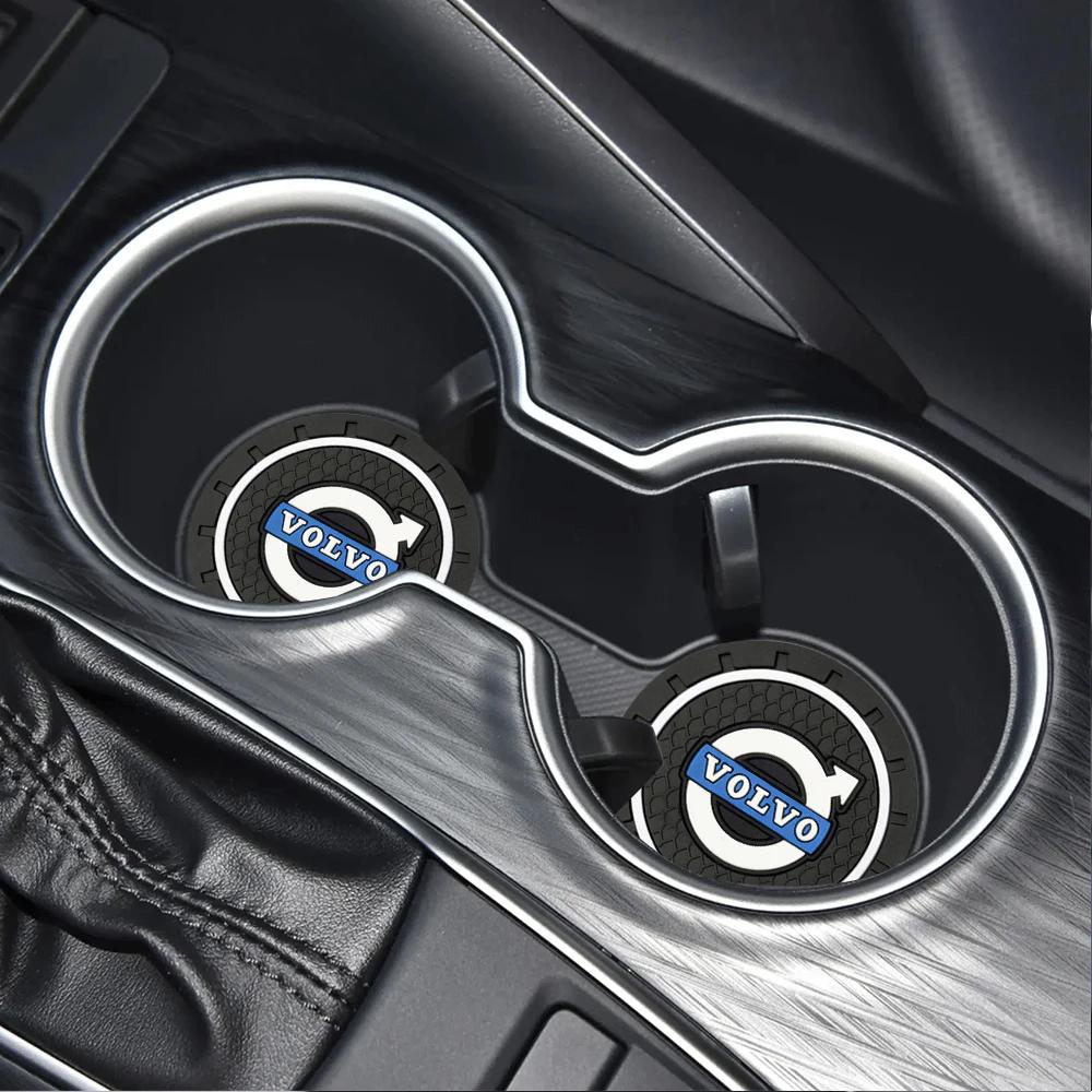 mlphz1 1/2Pcs Silicone Coaster Anti-noise Water Cup Pad Cushion For Volvo XC60 XC90 V90 V40 V60 S60 V50 S80 C40 XC40 V70 XC70 C30 C70