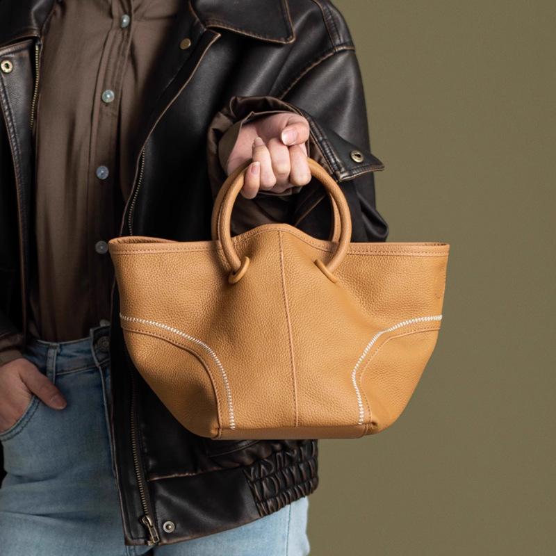 Первый слой из коровьей кожи Niche Commuter Cowhide, сумка-ведро на одно плечо, переносная корзина для овощей, мягкая кожаная сумка, женская универсальная