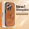 Роскошный чехол для телефона из кожи оленя для iPhone 15 14 13 12 11Pro Max XS XR XS Max 7 8Plus, стеклянный бампер с объективом, противоударный силиконовый чехол