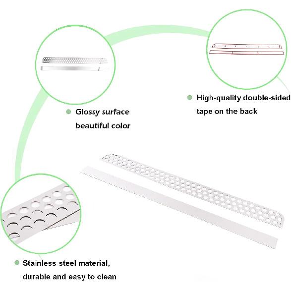 Stainless Steel Honeycomb Mesh Grill Spoiler Bumper Vent fit for Hummer H3 2005-2009,Vent Mesh Grille Accent Trim Cover