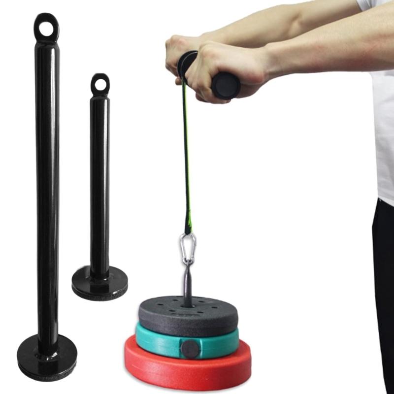 Barbell Plate Weight Tray, Gym Fitness Barbell Weight Plate Steel Fixed Bracket Loading Pin Pulley Cable Dumbbell Rack