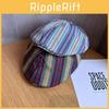 Vintage Japanese Striped Duckbill Cap With Sun Protection For Summer Casual Use