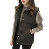 Women Cotton Vest Single-breasted Stand Collar Padded Thicken Solid Color Keep Warm Neck Protection Sleeveless Vest