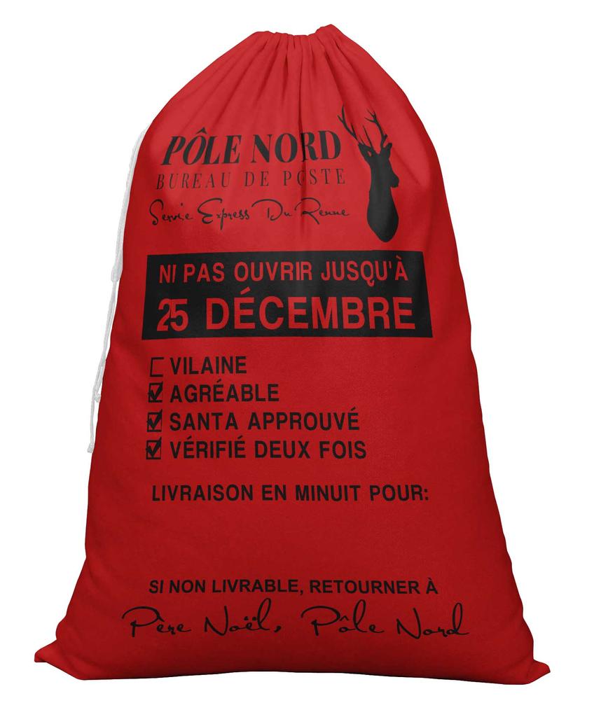 Printtoo 2 шт. Большие мешки Санты с завязками на шнурке, холщовые рождественские подарочные пакеты для детей, Рождество 27x20 дюймов