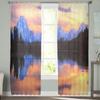 Sunset Park Lake Mountain Tulle Curtains for Bedroom Hall Living Room Decor Chiffon Curtain for Balcony Kitchen Home Drapes