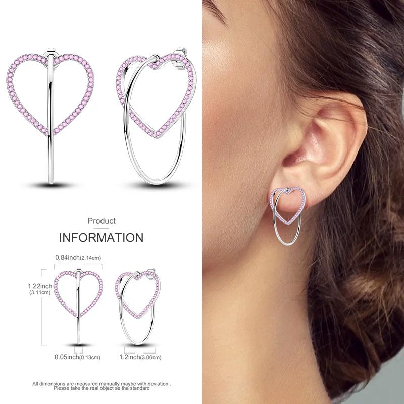 2024 New Earring for Women 925 Silver Sparkling Star Butterfly Heart Tassels Feather Hoop Earrings Engagement Wedding Jewelry