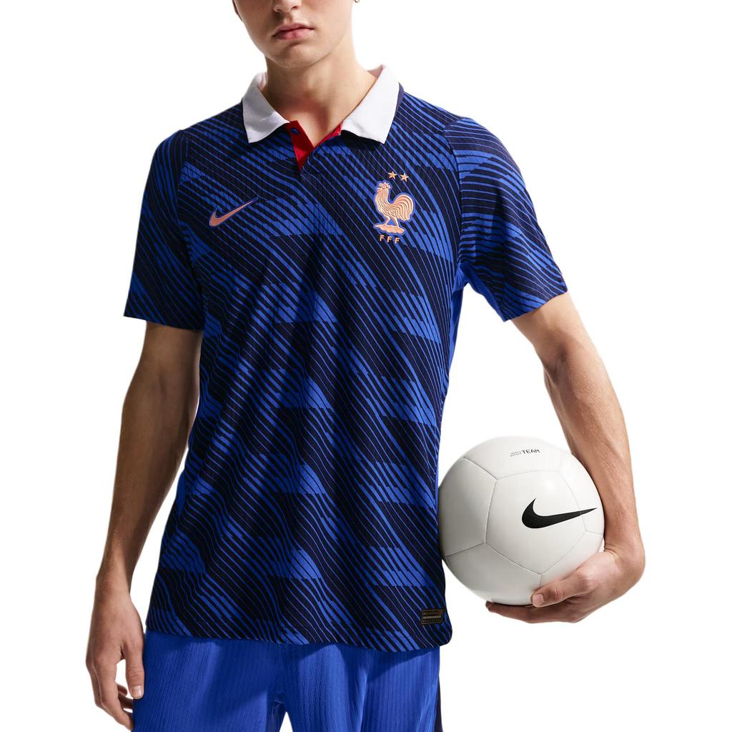 Nike Франция 2026 Матч Домашняя игра Королевский/Затемненный синий/Белый/Металлический медный Мужские Топы IB5158-480