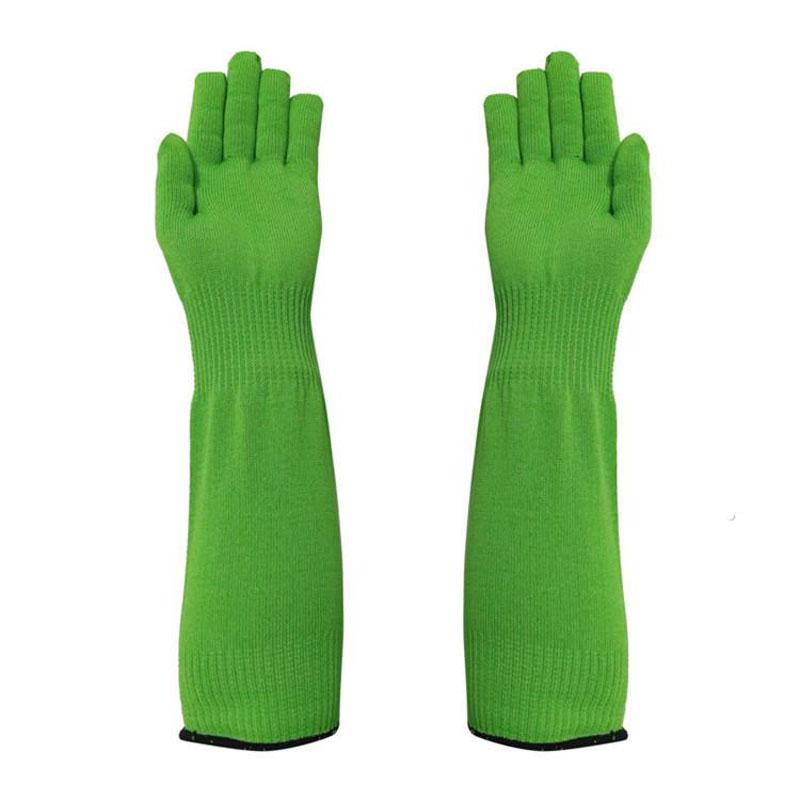 1 пара длинных садовых перчаток, устойчивых к царапинам, для защиты рук и рук, 45 см, зеленые
