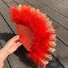 For Lolita Handmade with Pendant Dance Hand Fan Party Decor Feather Folding Fan Wedding Gift