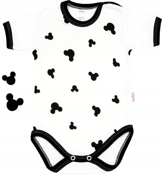 Bodysuit SHORT SLEEVE 100% Cotton MOUSE ON WHITE size 86 KLEKLE