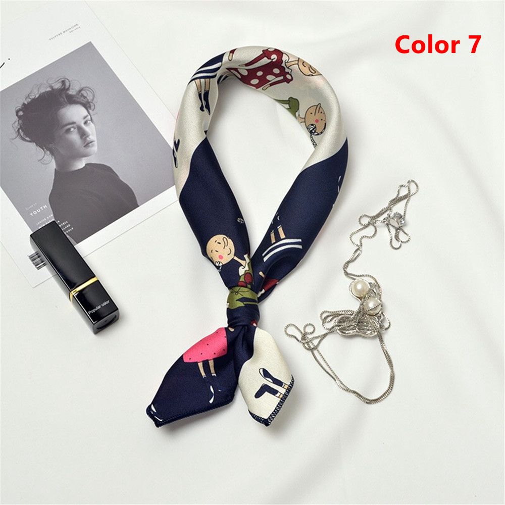 Gifts Elegant Women Silk Feel Satin Square Scarf Head Neck Hair Tie Band
