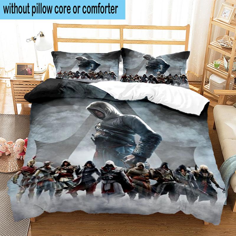 3PCS Assass Warrior 3pcs Bedding,Including 3PCS Duvet Cover And 2pcs Pillowcases Perfect for Christmas,Ideal for Bedroom, Dormitory