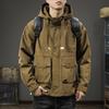 Outdoor Casual Functional Jacket Men'S Tooling Jacket Loose Large Size Trendy Brand Multi-Pocket Hooded Outer
