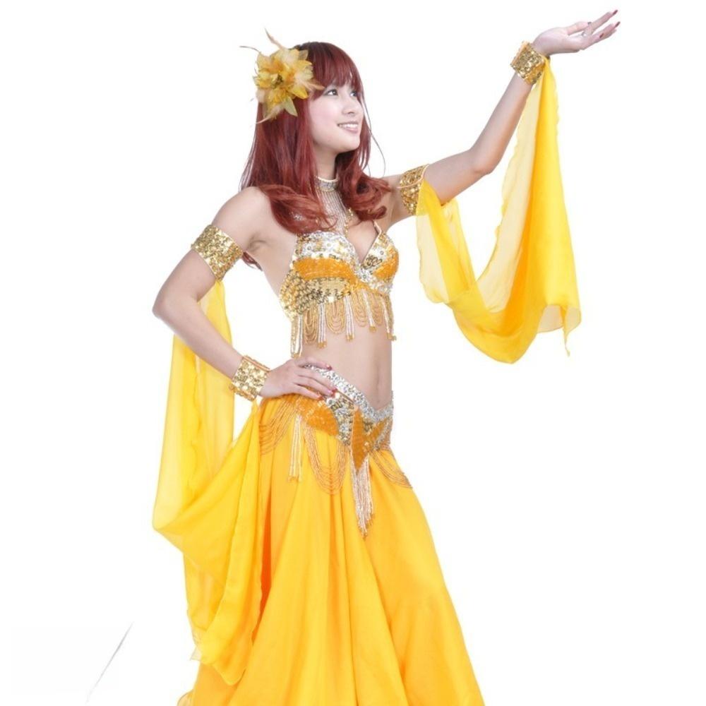 Flowy Chiffon Drape Belly Dance Cuffs Double Cuff Stage Dance Accessories Belly Dance Performance