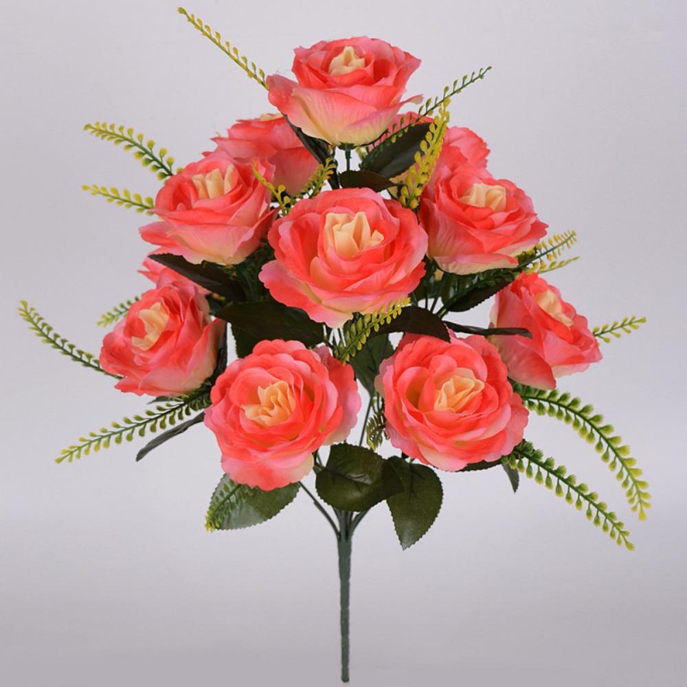 12 Heads Valentine's Day Flowers Mini Crystal Grass Bouquet Natural Simulated Rose  Home Decorative