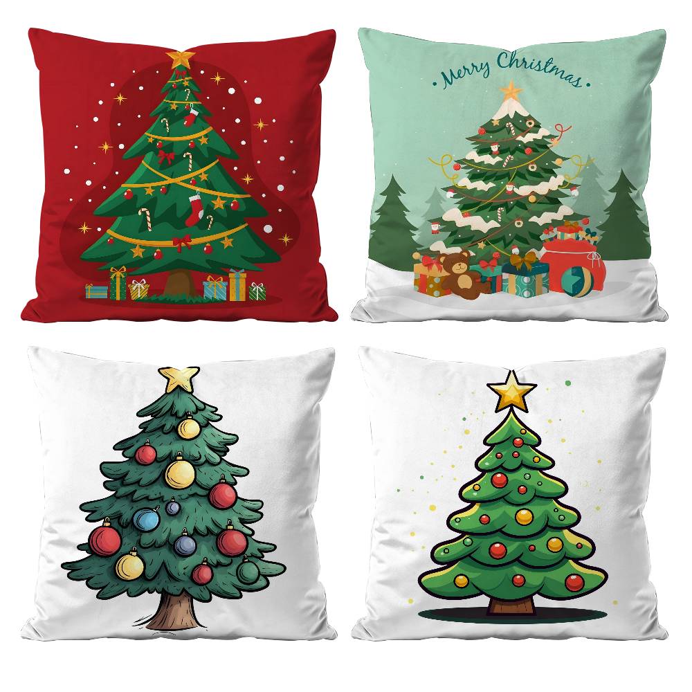 C-Christmas tree Pillow Case null