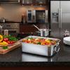 304 Stainless Steel Rectangular Pan with Lid and Handles Deep Gastronorm Container for Food Service Kitchen Use