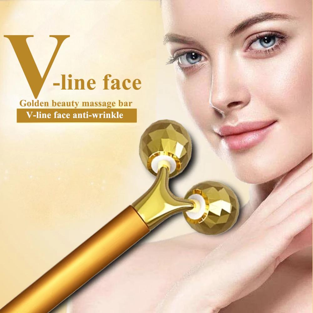 Подтягивающий лифтинг 24K Beauty Bar V Face Artifact Палочка для подтяжки лица против морщин вокруг глаз Подтягивающий ролик для массажа лица и тела Beauty Bar