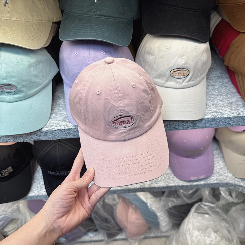 New Korean version embroidered letter soft top baseball cap female face small street cap tide