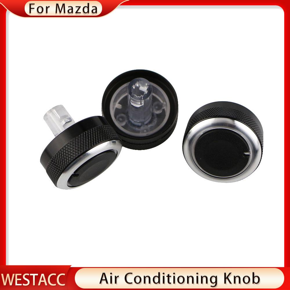 3 шт./компл., автомобильная ручка кондиционера из алюминиевого сплава для Mazda 3 Axela 2014-2017, ручка переключателя управления обогревателем переменного тока, детали