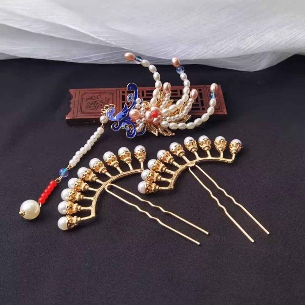 Pearl Chinese Style Hairpin Tassel Hanfu Headwear Antique Hanfu Hair Stick  Girl Hair Accessories