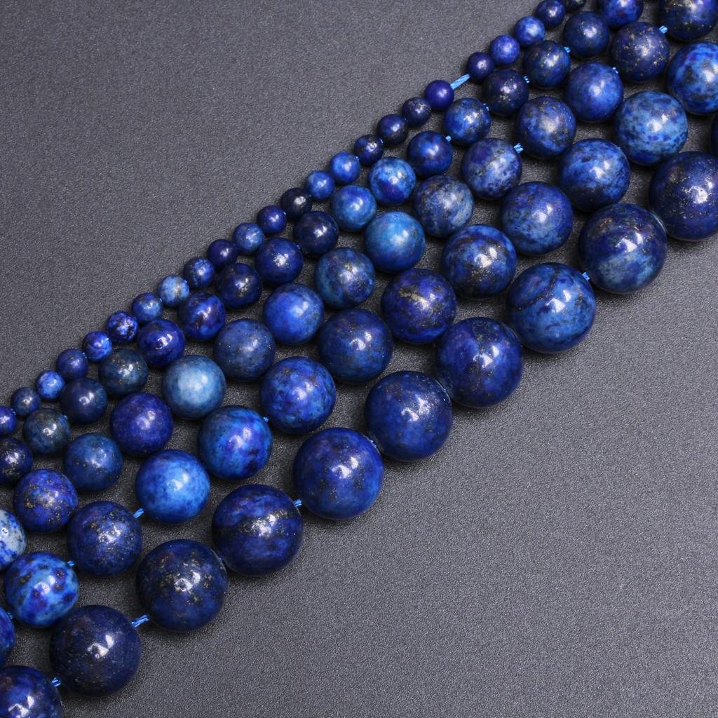 40/30/20/20/15 шт. 4/6/8/10/12 мм лазурит круглые бусины из натурального камня DIY браслет серьги материал для бисера ручной работы