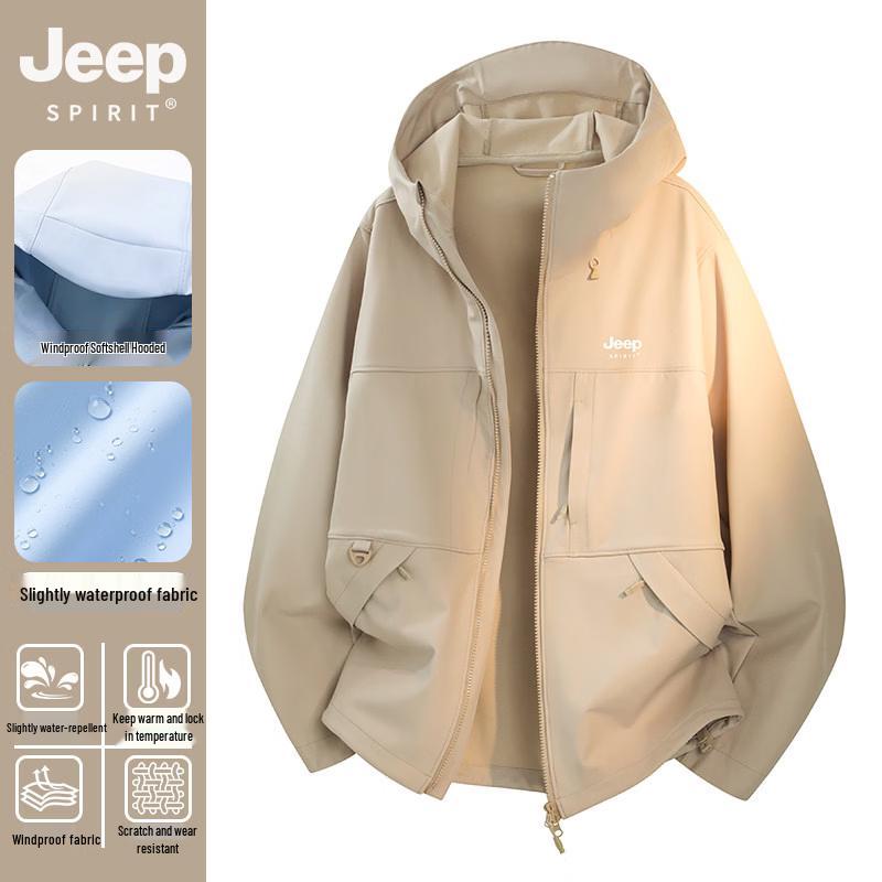 Jeep Мужская уличная куртка софтшелл с капюшоном