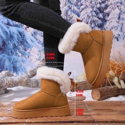 Новые флисовые и утепленные зимние ботинки, обувь на одну ногу, ботильоны на толстой подошве, теплые шерстяные хлопковые ботинки больших размеров