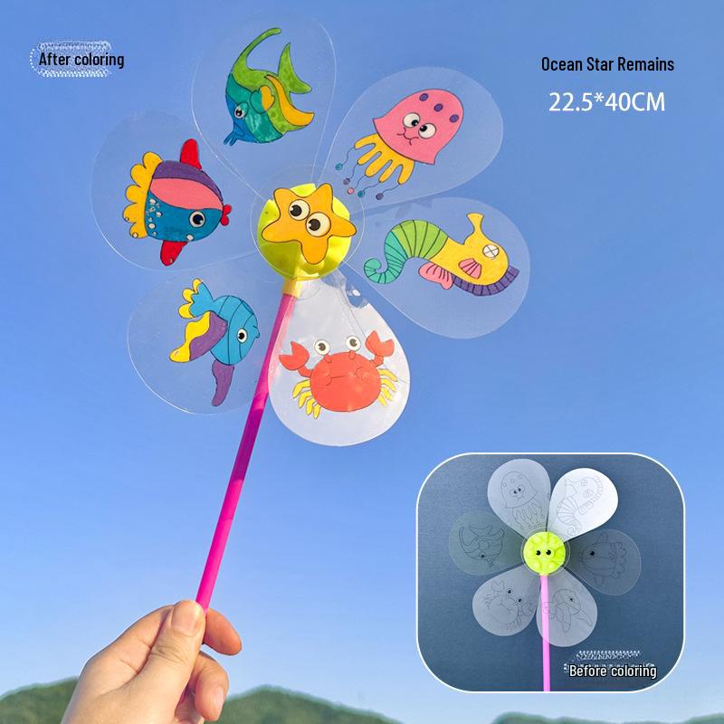 Большая прозрачная вращающаяся ветряная мельница из ПВХ - своими руками для детей, украшение на открытом воздухе