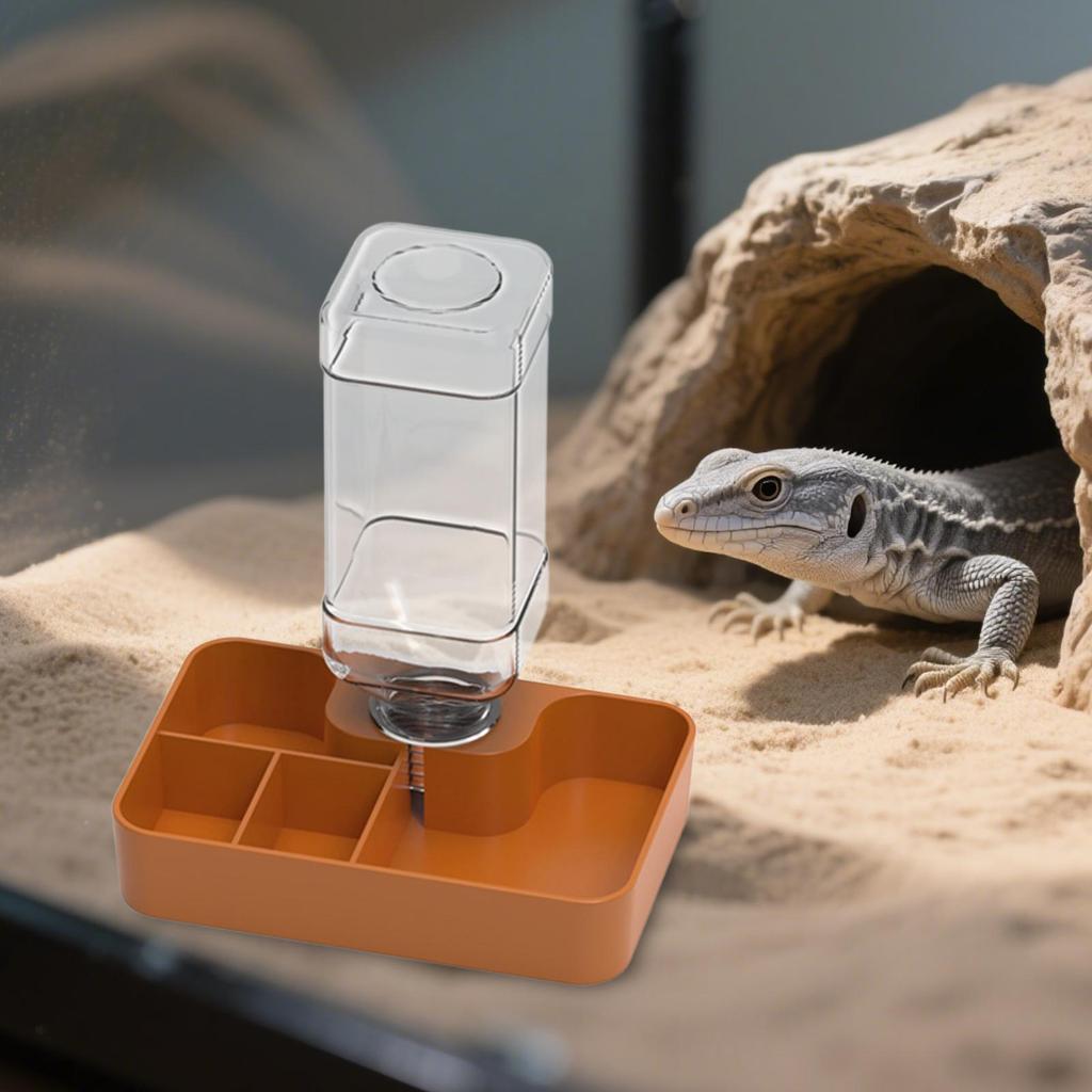 Reptile Feeder Amphibians Accessory Multi Compartments Automatic Water Dispenser for Chameleon Snake Gecko Turtle Tortoise