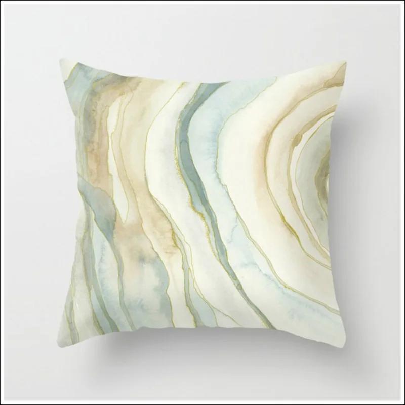 Желтый чехол для подушки с геометрическим принтом, короткая плюшевая наволочка 45*45 см, домашний стул, диван, декоративные квадратные наволочки