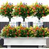 Flowers Artificial Bundle Outdoor Artificial Resistant Faux Plastic Shrubs Plant