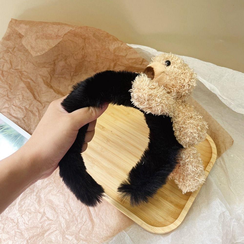 Makeup Headband Women Hair Accessories Wash Face Hair Band Cartoon Plush Headband Width Hair Hoop