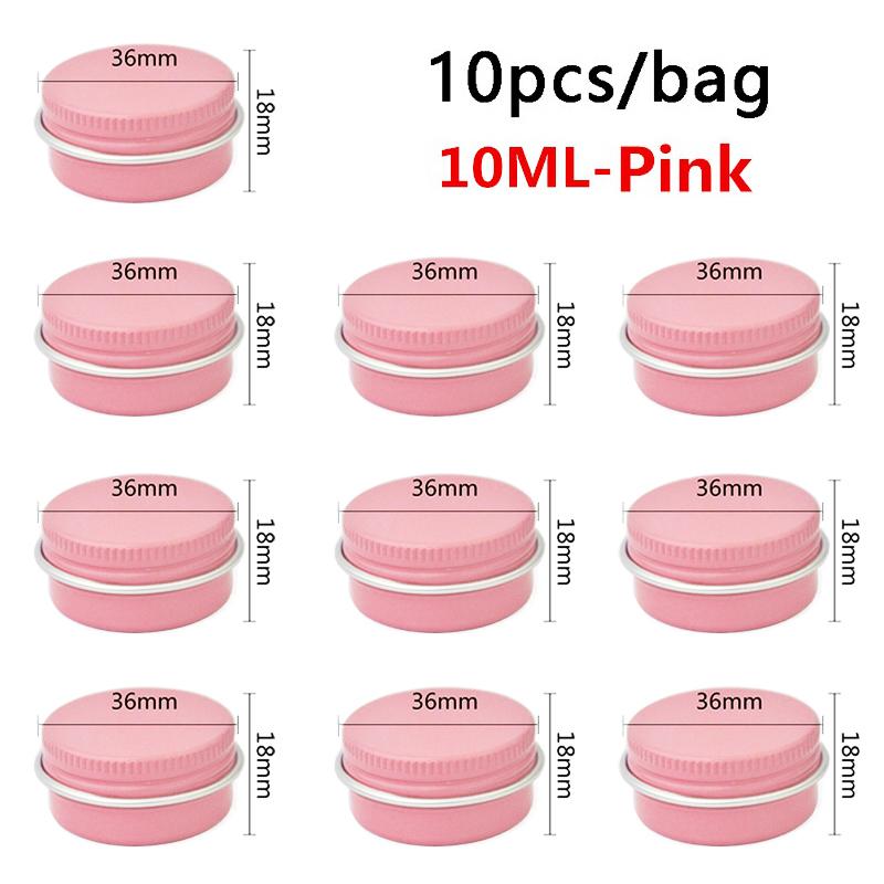 10 шт. алюминиевая жестяная банка-контейнер 5 мл/10 мл/15 мл пустая для крема бальзама для ногтей свечи косметические круглые