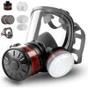 Gas Masks Survival Nuclear and Chemical, Gas Mask with 40mm Activated Carbon Filter and P-A-1 Filters, Tactical Full Face Respirator Mask