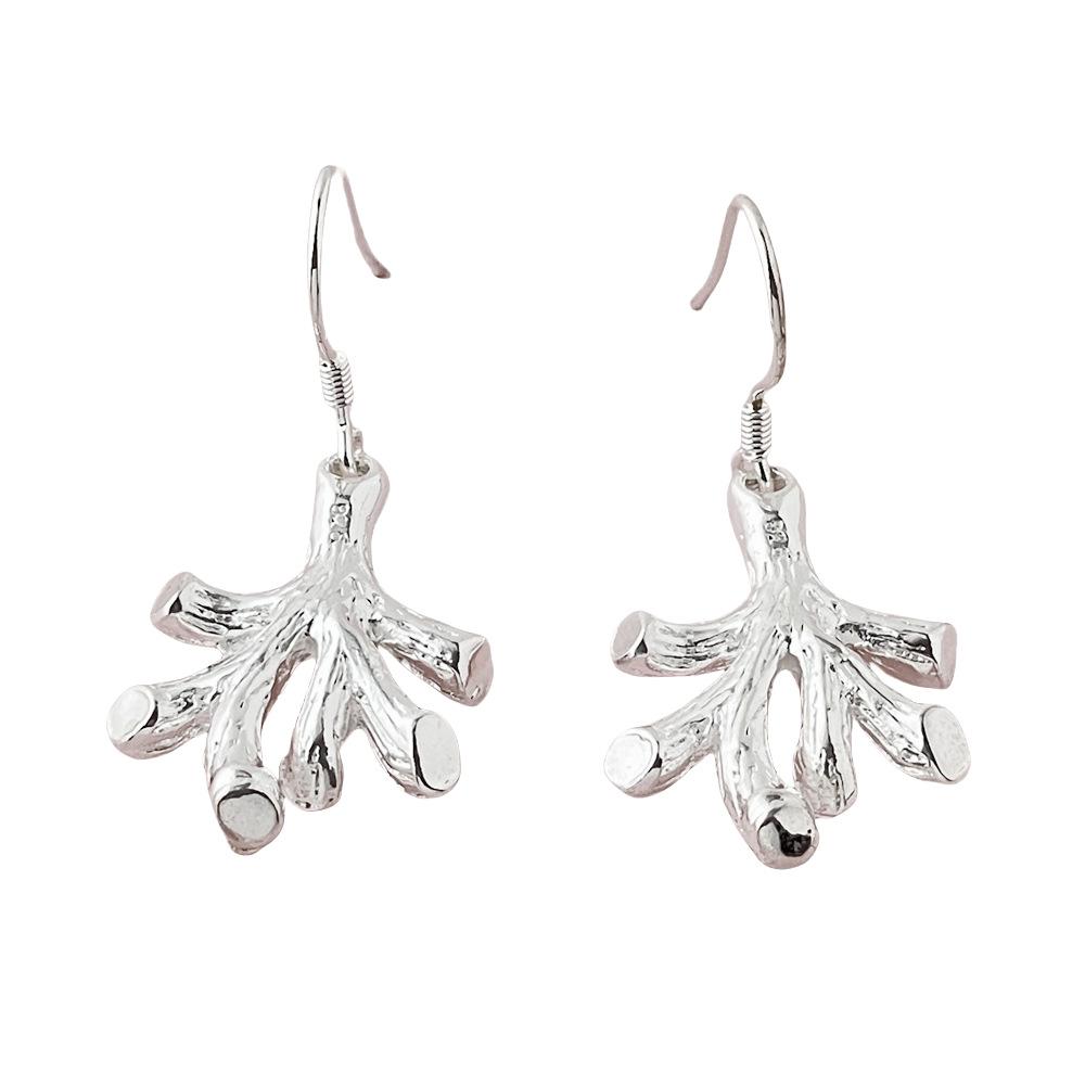 925 Sterling Silver Stylish Fresh Leaf Earrings Birthday Party Anniversary Gift Daily Wear