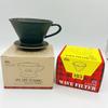 Paper Set MI185 Kalita Mino Ware X Wave Dripper Pottery for 2 To 4 Cups Exclusive Roaster 50P Set KWF-185 ((Sand Black))
