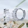 Элегантные квадратные белые кубические циркониевые серьги-кольца для женщин, свадебные украшения золотого цвета