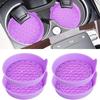 2Pcs Car Round Water Bottle Silicone Coaster Solid Color Cup Holder Anti-slip Hear-resistant Silicone Cup Mat Car Interior Accessories