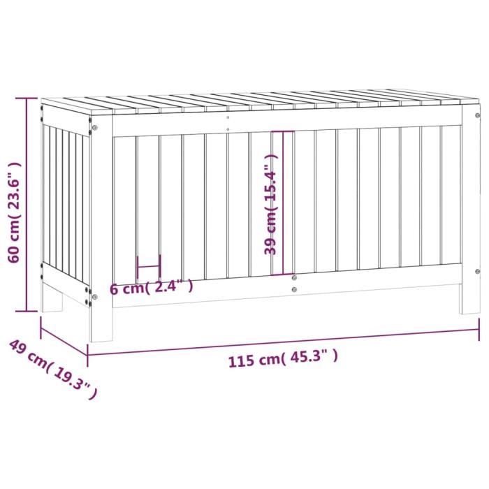 VidaXL Garden Storage Box White 115x49x60 Cm Pine Wood 823837