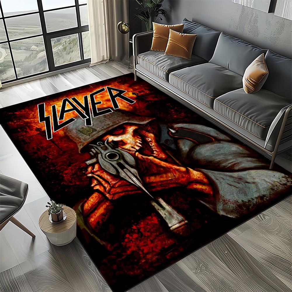 2025 Новый стиль Slayer Хэви-метал группа Знак Ковер Коврик для Гостиной Спальни Дома Украшение Дивана, Детский Игровой Нескользящий Напольный Коврик