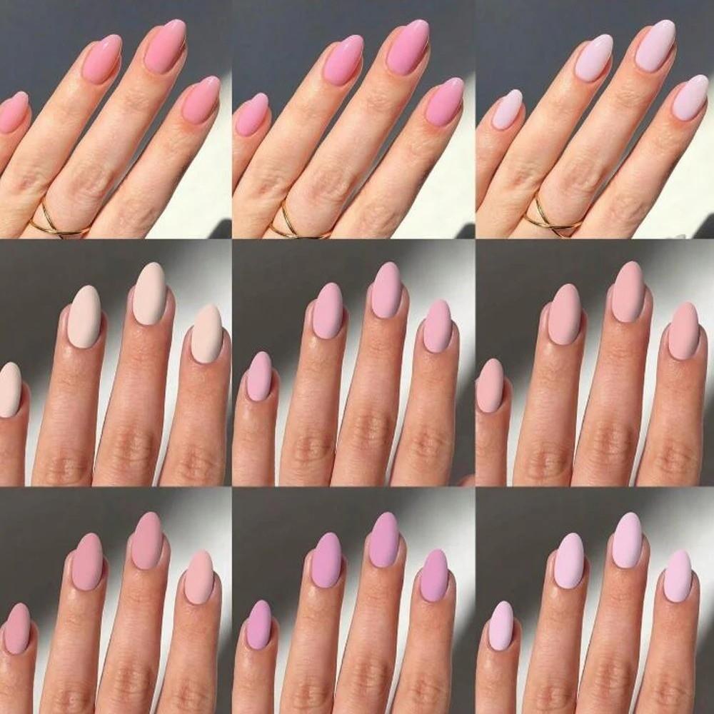 288pcs Solid Color Press On Nails Matte Finish Acrylic Fake Nails Hot Nail Tips Daily Wear
