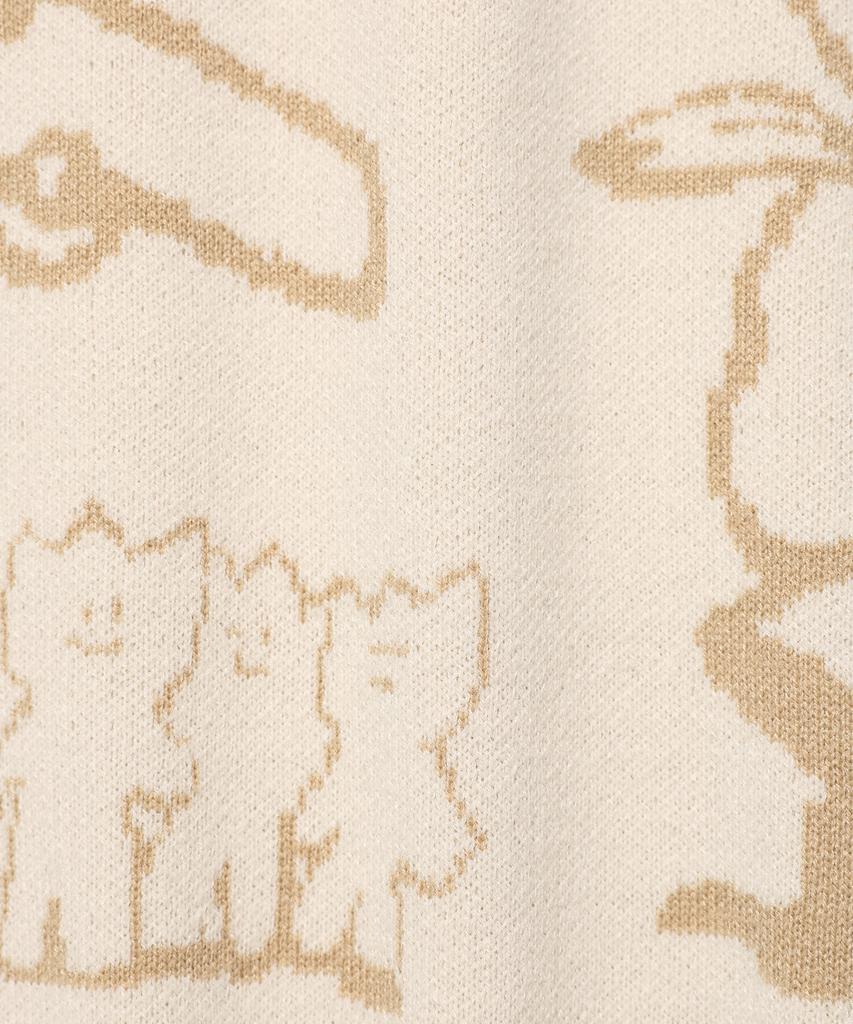 WACKY WILLY Jacquard Pullover Knit Cream